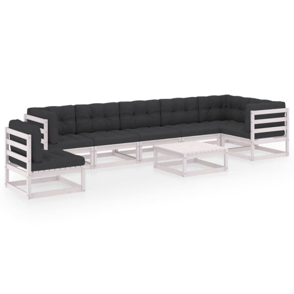 vidaXL 8-tlg. Garten-Lounge-Set mit Kissen Kiefer Massivholz