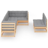 vidaXL 7-tlg. Garten-Lounge-Set mit Kissen Kiefer Massivholz