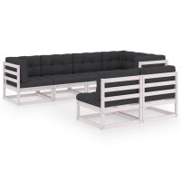 vidaXL 7-tlg. Garten-Lounge-Set mit Kissen Kiefer Massivholz