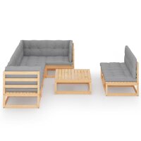 vidaXL 8-tlg. Garten-Lounge-Set mit Kissen Kiefer Massivholz