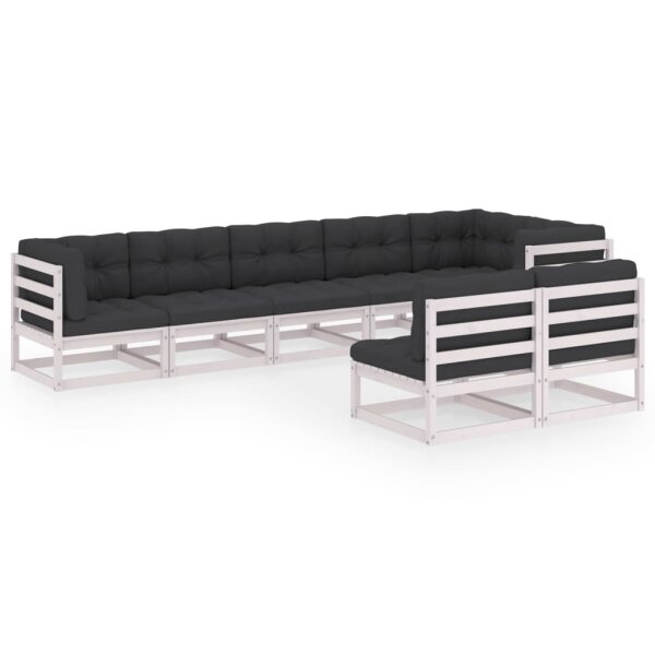 vidaXL 8-tlg. Garten-Lounge-Set mit Kissen Kiefer Massivholz