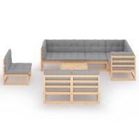 vidaXL 9-tlg. Garten-Lounge-Set mit Kissen Kiefer Massivholz