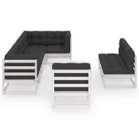 vidaXL 9-tlg. Garten-Lounge-Set mit Kissen Kiefer Massivholz