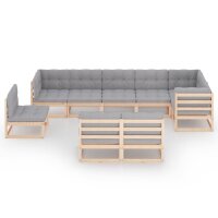 vidaXL 9-tlg. Garten-Lounge-Set mit Kissen Kiefer Massivholz