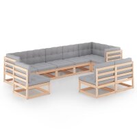 vidaXL 9-tlg. Garten-Lounge-Set mit Kissen Kiefer Massivholz