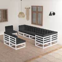 vidaXL 9-tlg. Garten-Lounge-Set mit Kissen Kiefer Massivholz