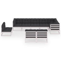 vidaXL 9-tlg. Garten-Lounge-Set mit Kissen Kiefer Massivholz