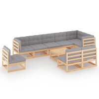 vidaXL 10-tlg. Garten-Lounge-Set mit Kissen Kiefer...