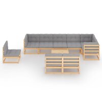 vidaXL 10-tlg. Garten-Lounge-Set mit Kissen Kiefer...