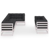 vidaXL 7-tlg. Garten-Lounge-Set mit Kissen Kiefer Massivholz