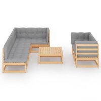 vidaXL 8-tlg. Garten-Lounge-Set mit Kissen Kiefer Massivholz