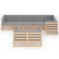 vidaXL 8-tlg. Garten-Lounge-Set mit Kissen Kiefer Massivholz