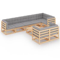 vidaXL 9-tlg. Garten-Lounge-Set mit Kissen Kiefer Massivholz