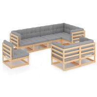 vidaXL 8-tlg. Garten-Lounge-Set mit Kissen Kiefer Massivholz