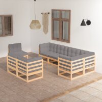 vidaXL 8-tlg. Garten-Lounge-Set mit Kissen Kiefer Massivholz