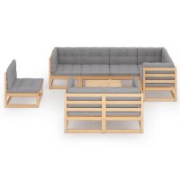 vidaXL 9-tlg. Garten-Lounge-Set mit Kissen Kiefer Massivholz