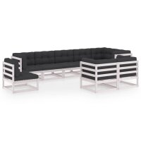 vidaXL 9-tlg. Garten-Lounge-Set mit Kissen Kiefer Massivholz