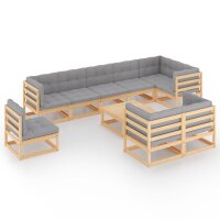 vidaXL 10-tlg. Garten-Lounge-Set mit Kissen Kiefer...