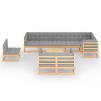 vidaXL 10-tlg. Garten-Lounge-Set mit Kissen Kiefer...