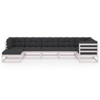 vidaXL 7-tlg. Garten-Lounge-Set mit Kissen Kiefer Massivholz