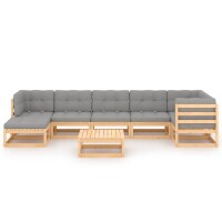 vidaXL 8-tlg. Garten-Lounge-Set mit Kissen Kiefer Massivholz