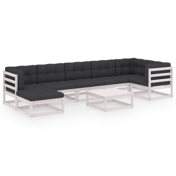 vidaXL 8-tlg. Garten-Lounge-Set mit Kissen Kiefer Massivholz