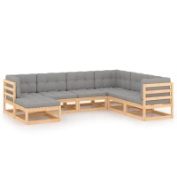 vidaXL 7-tlg. Garten-Lounge-Set mit Kissen Kiefer Massivholz