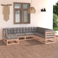 vidaXL 7-tlg. Garten-Lounge-Set mit Kissen Kiefer Massivholz