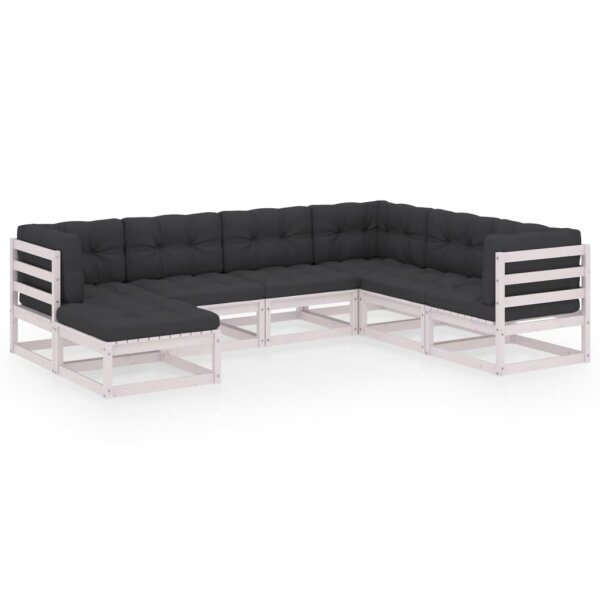 vidaXL 7-tlg. Garten-Lounge-Set mit Kissen Kiefer Massivholz