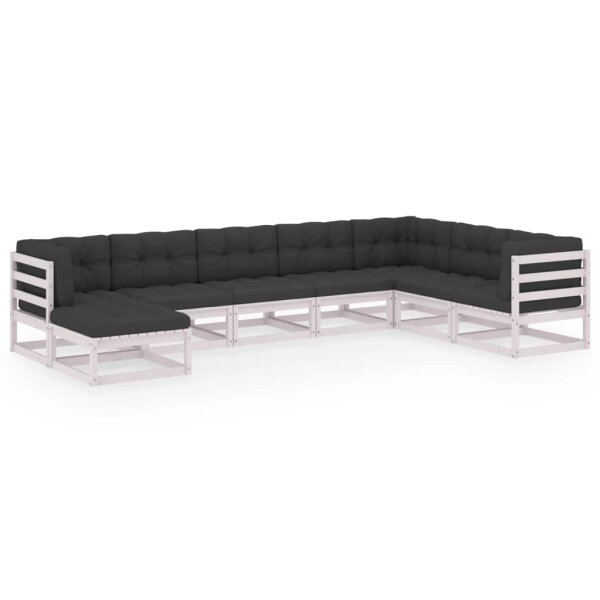 vidaXL 8-tlg. Garten-Lounge-Set mit Kissen Kiefer Massivholz