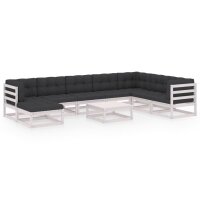 vidaXL 9-tlg. Garten-Lounge-Set mit Kissen Kiefer Massivholz