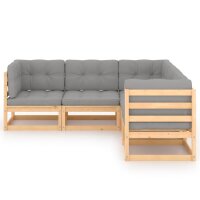 vidaXL 5-tlg. Garten-Lounge-Set mit Kissen Kiefer Massivholz