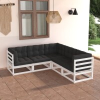 vidaXL 5-tlg. Garten-Lounge-Set mit Kissen Kiefer Massivholz