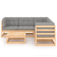 vidaXL 6-tlg. Garten-Lounge-Set mit Kissen Kiefer Massivholz