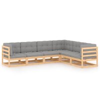 vidaXL 6-tlg. Garten-Lounge-Set mit Kissen Kiefer Massivholz