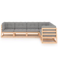 vidaXL 6-tlg. Garten-Lounge-Set mit Kissen Kiefer Massivholz