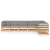 vidaXL 7-tlg. Garten-Lounge-Set mit Kissen Kiefer Massivholz