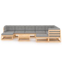 vidaXL 10-tlg. Garten-Lounge-Set mit Kissen Kiefer Massivholz