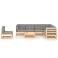 vidaXL 8-tlg. Garten-Lounge-Set mit Kissen Kiefer Massivholz