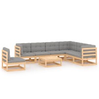 vidaXL 8-tlg. Garten-Lounge-Set mit Kissen Kiefer Massivholz