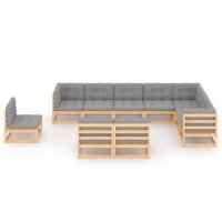 vidaXL 10-tlg. Garten-Lounge-Set mit Kissen Kiefer...