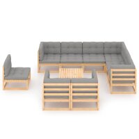 vidaXL 10-tlg. Garten-Lounge-Set mit Kissen Kiefer...