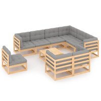 vidaXL 10-tlg. Garten-Lounge-Set mit Kissen Kiefer...