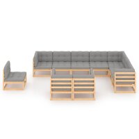 vidaXL 10-tlg. Garten-Lounge-Set mit Kissen Kiefer...