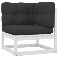 vidaXL 10-tlg. Garten-Lounge-Set mit Kissen Weiß Kiefer Massivholz