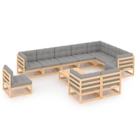 vidaXL 10-tlg. Garten-Lounge-Set mit Kissen Kiefer...