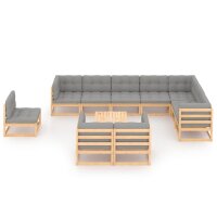 vidaXL 10-tlg. Garten-Lounge-Set mit Kissen Kiefer...