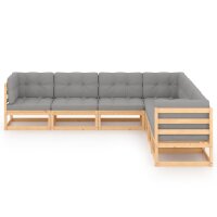 vidaXL 7-tlg. Garten-Lounge-Set mit Kissen Kiefer Massivholz