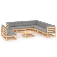 vidaXL 10-tlg. Garten-Lounge-Set mit Kissen Kiefer...