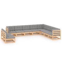 vidaXL 10-tlg. Garten-Lounge-Set mit Kissen Kiefer...